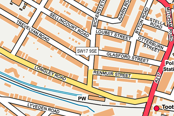 SW17 9SE map - OS OpenMap – Local (Ordnance Survey)