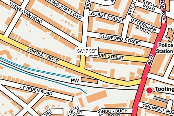 SW17 9SF map - OS OpenMap – Local (Ordnance Survey)