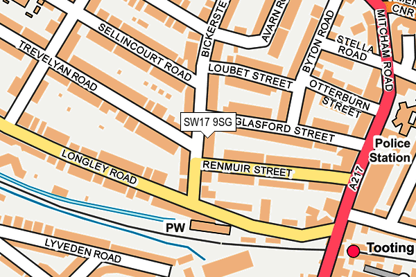 SW17 9SG map - OS OpenMap – Local (Ordnance Survey)