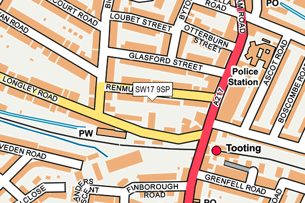 SW17 9SP map - OS OpenMap – Local (Ordnance Survey)