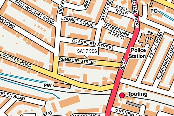 SW17 9SS map - OS OpenMap – Local (Ordnance Survey)