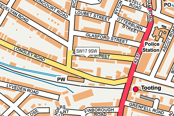 SW17 9SW map - OS OpenMap – Local (Ordnance Survey)