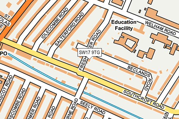 SW17 9TG map - OS OpenMap – Local (Ordnance Survey)