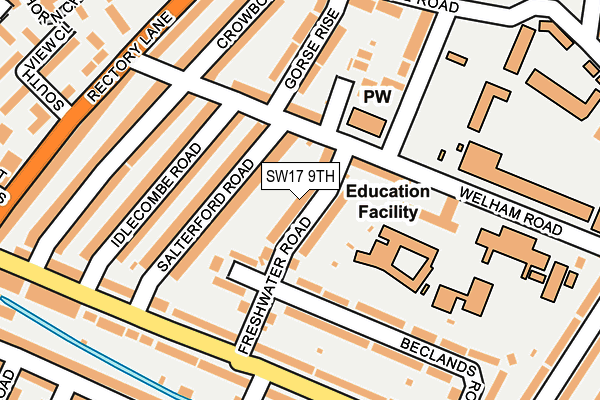 SW17 9TH map - OS OpenMap – Local (Ordnance Survey)