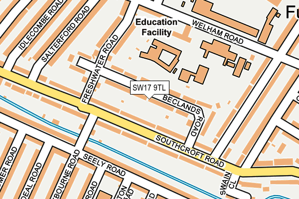 SW17 9TL map - OS OpenMap – Local (Ordnance Survey)