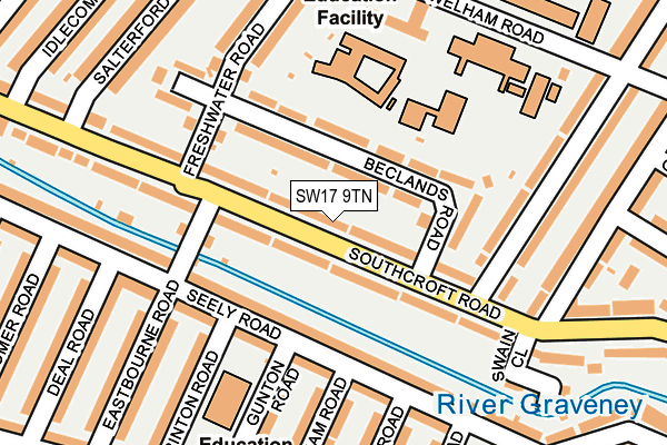 SW17 9TN map - OS OpenMap – Local (Ordnance Survey)