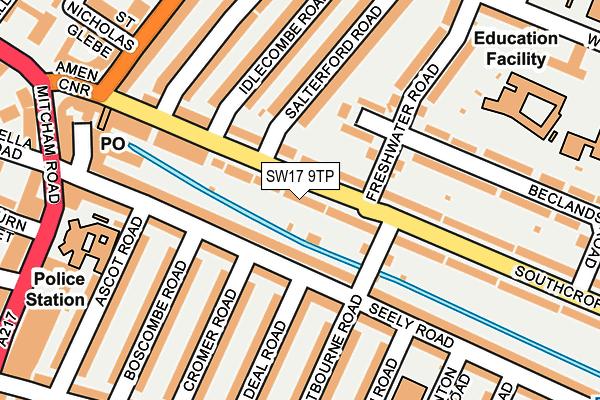 SW17 9TP map - OS OpenMap – Local (Ordnance Survey)