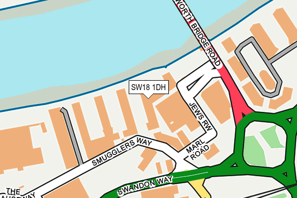 SW18 1DH map - OS OpenMap – Local (Ordnance Survey)