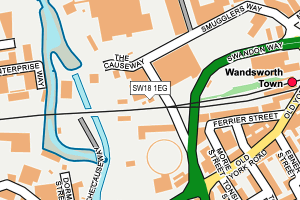 SW18 1EG map - OS OpenMap – Local (Ordnance Survey)