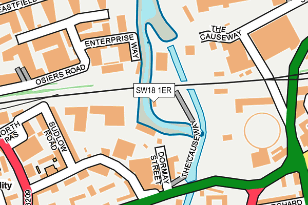 SW18 1ER map - OS OpenMap – Local (Ordnance Survey)