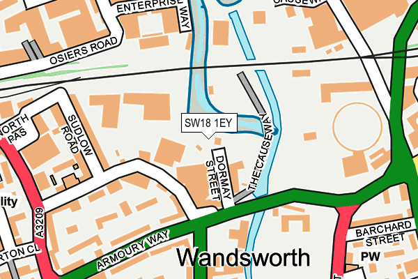 SW18 1EY map - OS OpenMap – Local (Ordnance Survey)