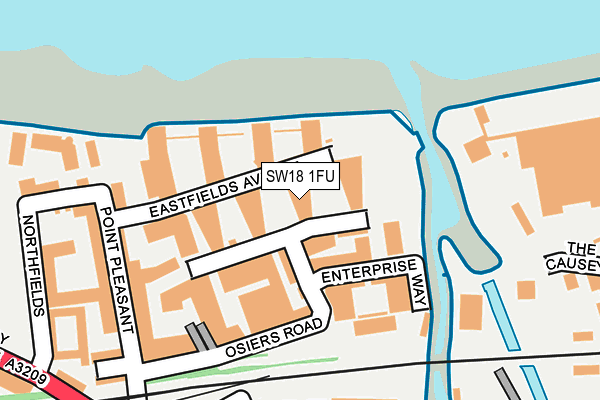SW18 1FU map - OS OpenMap – Local (Ordnance Survey)