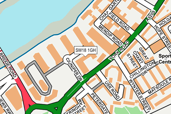 SW18 1GH map - OS OpenMap – Local (Ordnance Survey)