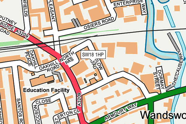 SW18 1HP map - OS OpenMap – Local (Ordnance Survey)