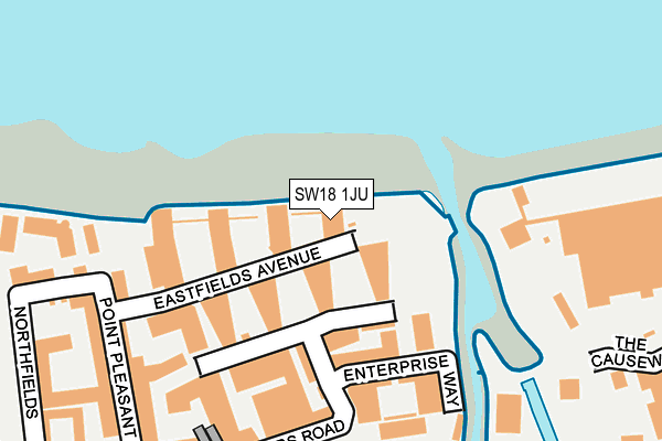 SW18 1JU map - OS OpenMap – Local (Ordnance Survey)