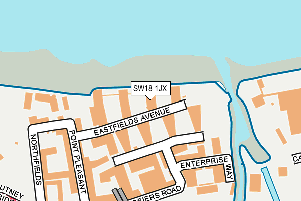 SW18 1JX map - OS OpenMap – Local (Ordnance Survey)