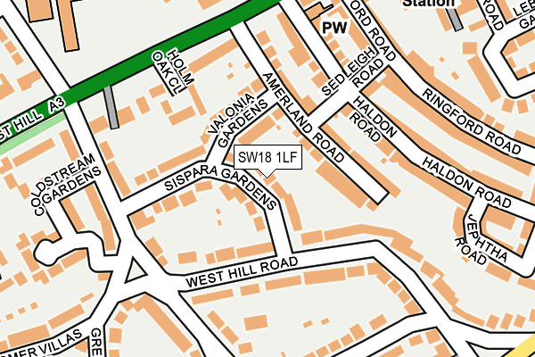 SW18 1LF map - OS OpenMap – Local (Ordnance Survey)