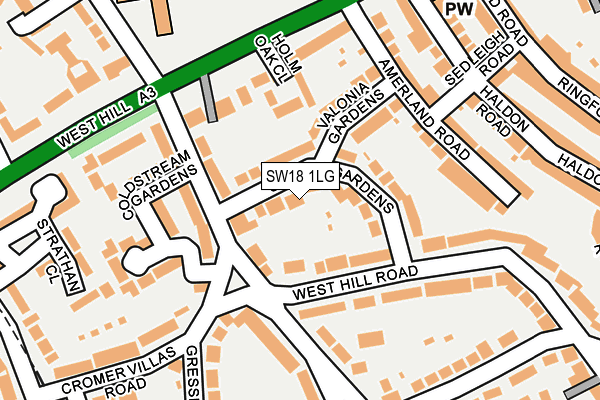 SW18 1LG map - OS OpenMap – Local (Ordnance Survey)