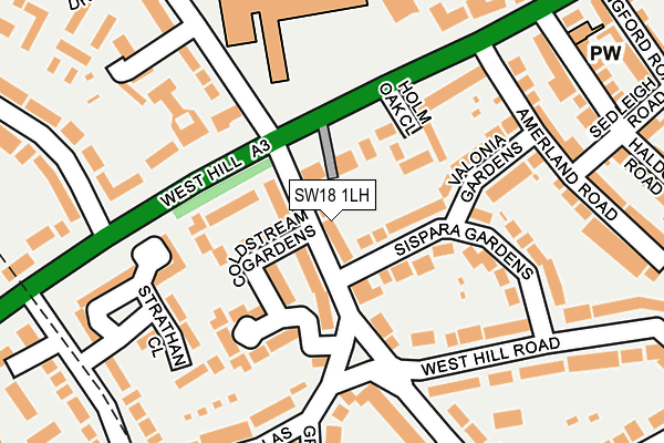 SW18 1LH map - OS OpenMap – Local (Ordnance Survey)