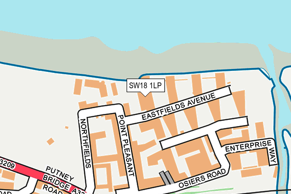 SW18 1LP map - OS OpenMap – Local (Ordnance Survey)