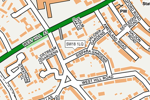 SW18 1LQ map - OS OpenMap – Local (Ordnance Survey)
