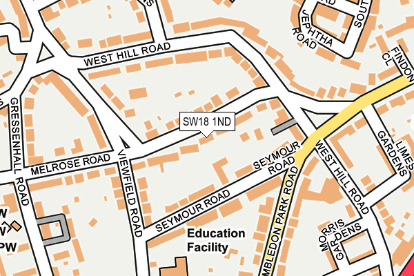 Map of MELROSE ROAD RESIDENTS LIMITED at local scale