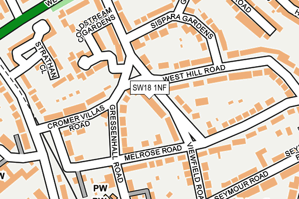 SW18 1NF map - OS OpenMap – Local (Ordnance Survey)