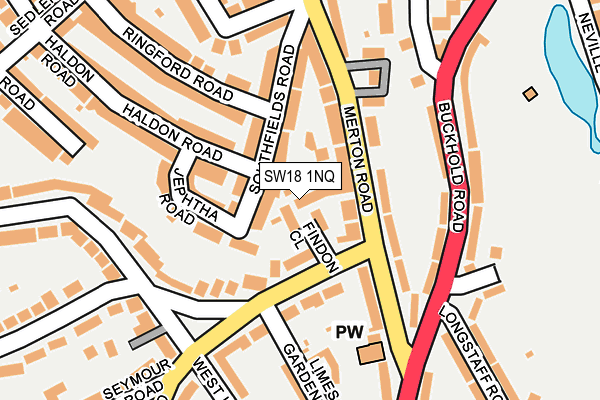 SW18 1NQ map - OS OpenMap – Local (Ordnance Survey)