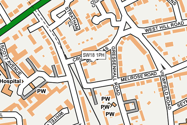 SW18 1PH map - OS OpenMap – Local (Ordnance Survey)