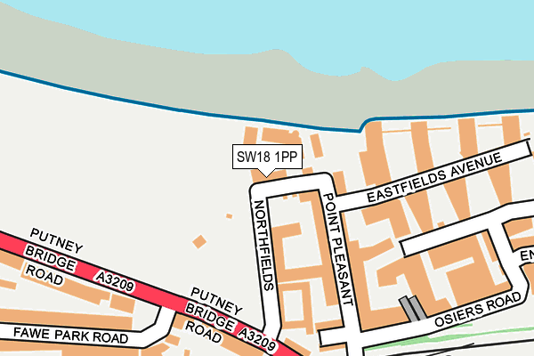 SW18 1PP map - OS OpenMap – Local (Ordnance Survey)