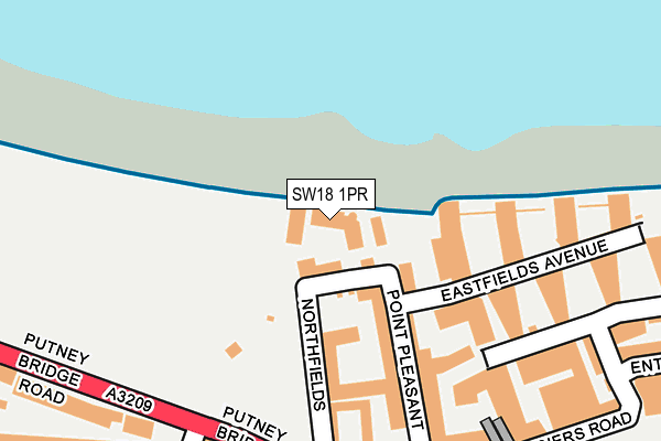 SW18 1PR map - OS OpenMap – Local (Ordnance Survey)