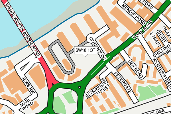 SW18 1QT map - OS OpenMap – Local (Ordnance Survey)