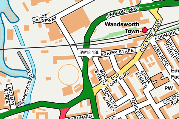 SW18 1SL map - OS OpenMap – Local (Ordnance Survey)