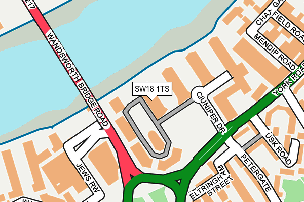 SW18 1TS map - OS OpenMap – Local (Ordnance Survey)