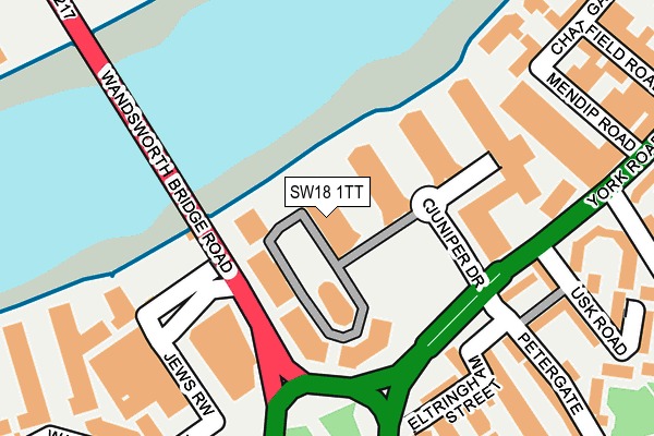 SW18 1TT map - OS OpenMap – Local (Ordnance Survey)