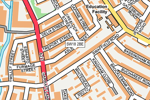 SW18 2BE map - OS OpenMap – Local (Ordnance Survey)