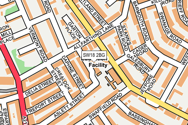 SW18 2BG map - OS OpenMap – Local (Ordnance Survey)