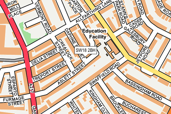 SW18 2BH map - OS OpenMap – Local (Ordnance Survey)