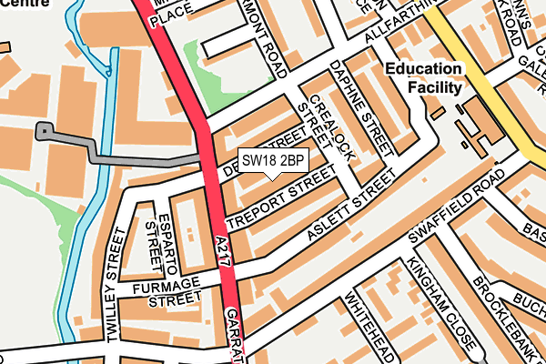 SW18 2BP map - OS OpenMap – Local (Ordnance Survey)