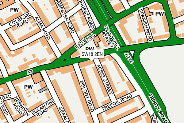 SW18 2EN map - OS OpenMap – Local (Ordnance Survey)