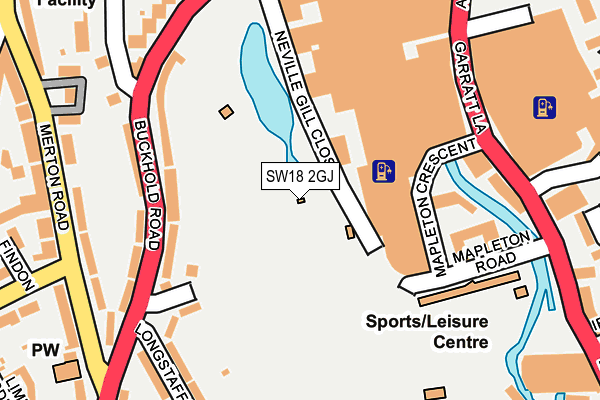 SW18 2GJ map - OS OpenMap – Local (Ordnance Survey)