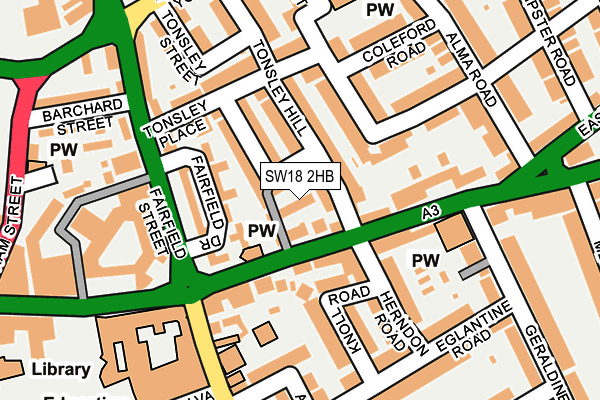 SW18 2HB map - OS OpenMap – Local (Ordnance Survey)