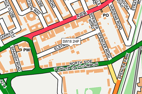SW18 2HP map - OS OpenMap – Local (Ordnance Survey)