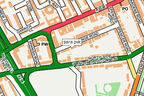 SW18 2HR map - OS OpenMap – Local (Ordnance Survey)