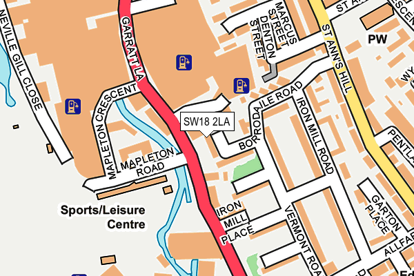 SW18 2LA map - OS OpenMap – Local (Ordnance Survey)