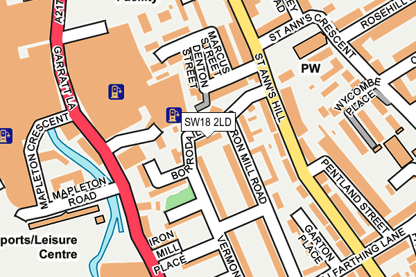 SW18 2LD map - OS OpenMap – Local (Ordnance Survey)