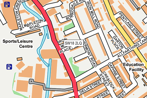 SW18 2LQ map - OS OpenMap – Local (Ordnance Survey)