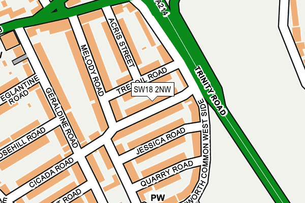 SW18 2NW map - OS OpenMap – Local (Ordnance Survey)