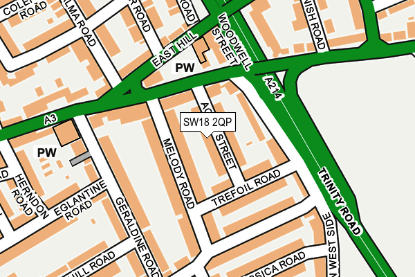 SW18 2QP map - OS OpenMap – Local (Ordnance Survey)