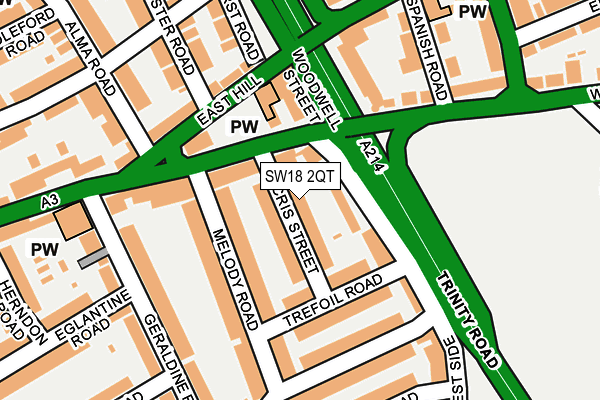 SW18 2QT map - OS OpenMap – Local (Ordnance Survey)